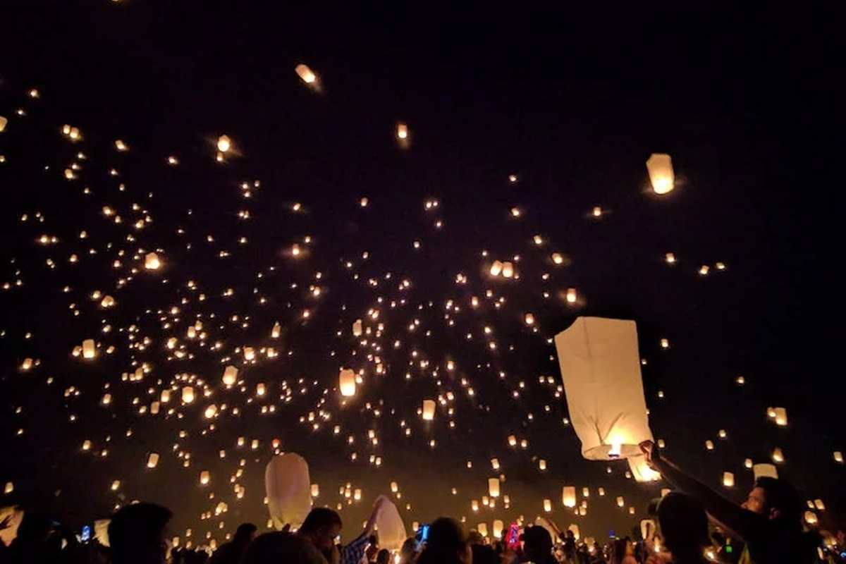 Lanterne volanti in cielo